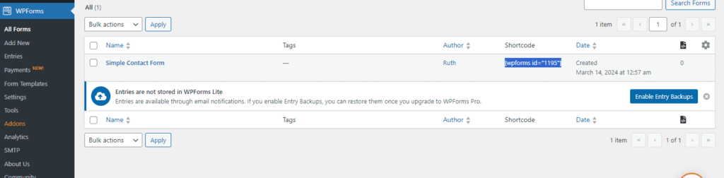 Shortcode widget in Elementor panel