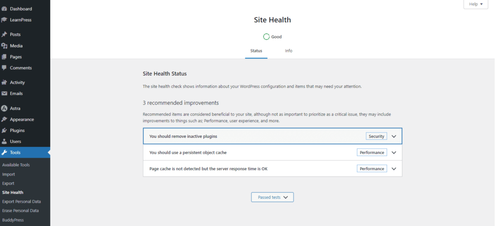 Site health